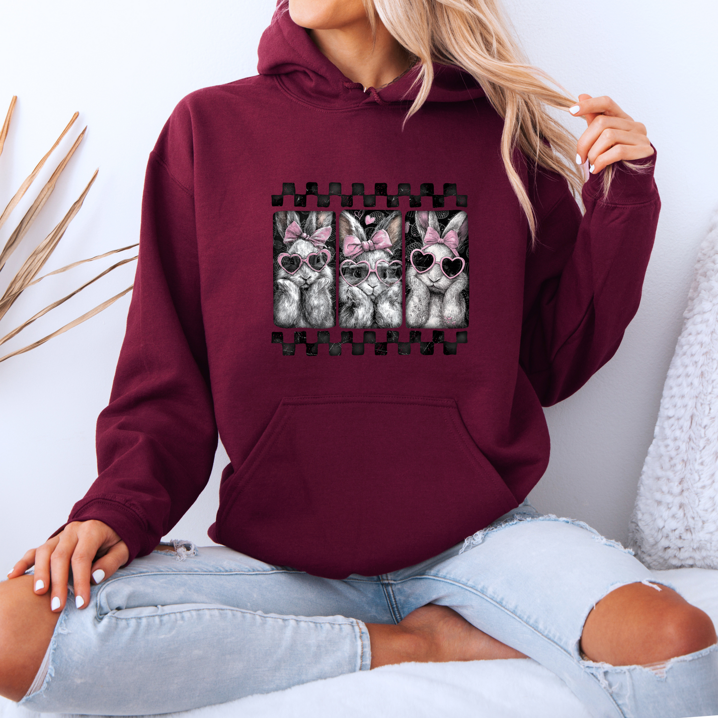Vintage Bunny Film Strip Hoodie 🐰💗