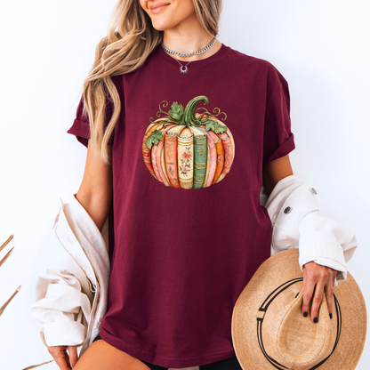 📚 Bookish Pumpkin Autumn T-Shirt 🎃🌸