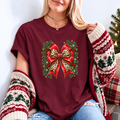 Wildly Merry Christmas Bow 🎀🎄✨ Organic Cotton Christmas T-Shirt