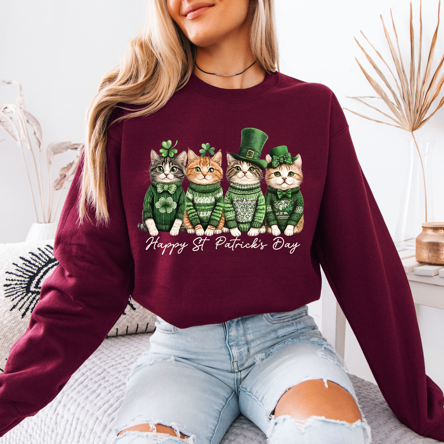 Lucky Cats St. Patrick’s Day Sweatshirt 🍀🐱