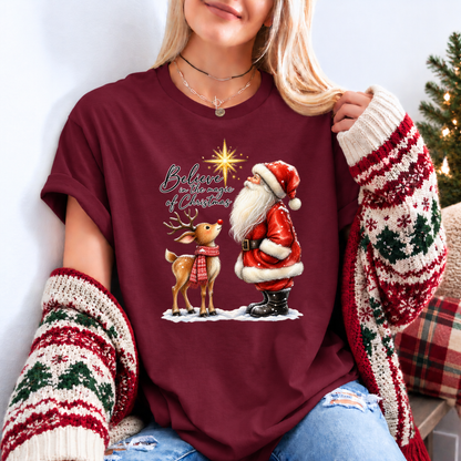 Believe in the Magic of Christmas 🎅🦌✨ Organic Cotton Christmas T-Shirt