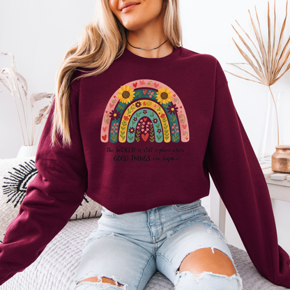 Floral Rainbow Sweatshirt 🌸🌈🌼💛
