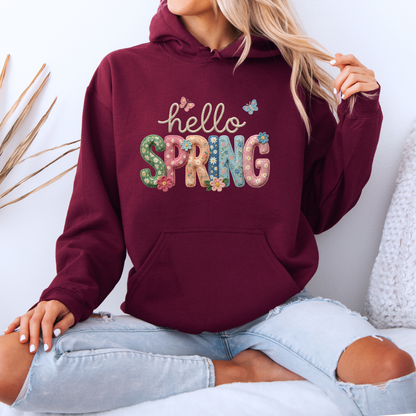 Hello Spring Floral Patch ✨Luxuriously Thick Hoodie✨ 🌸🦋