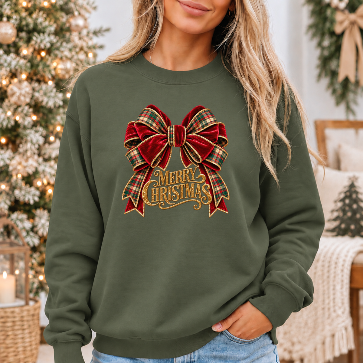 Christmas in Velvet & Tartan 🎀🎄✨ Cosy Christmas Sweatshirt