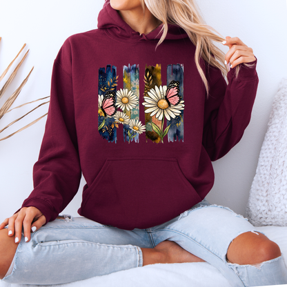 Midnight Daisy Butterfly 🌙🦋 Luxuriously Thick Hoodie