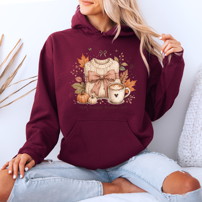 🍂🎀 Sweater Weather Bow Premium Hoodie 🧶✨