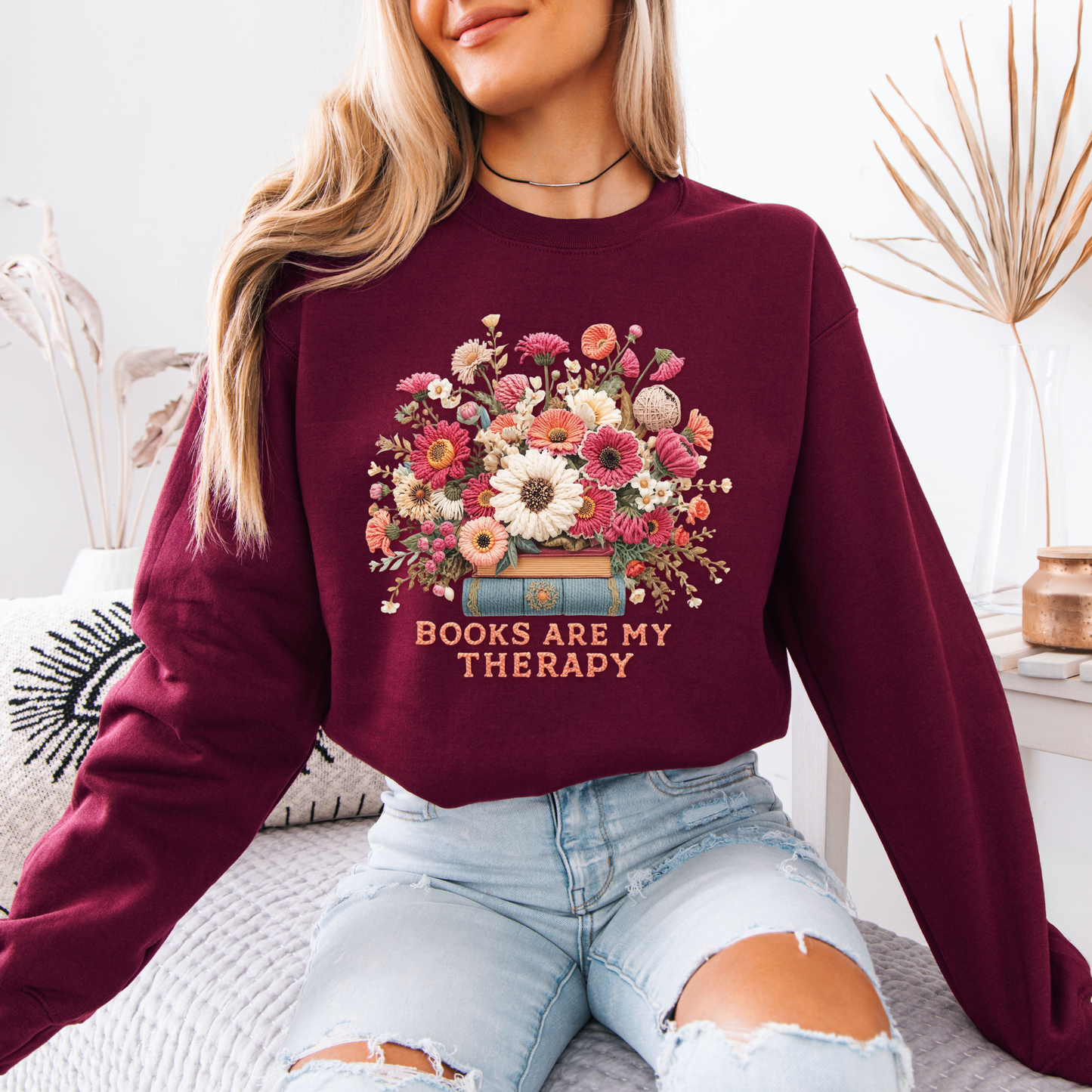 Books Are My Therapy📚🌸 Sweatshirt