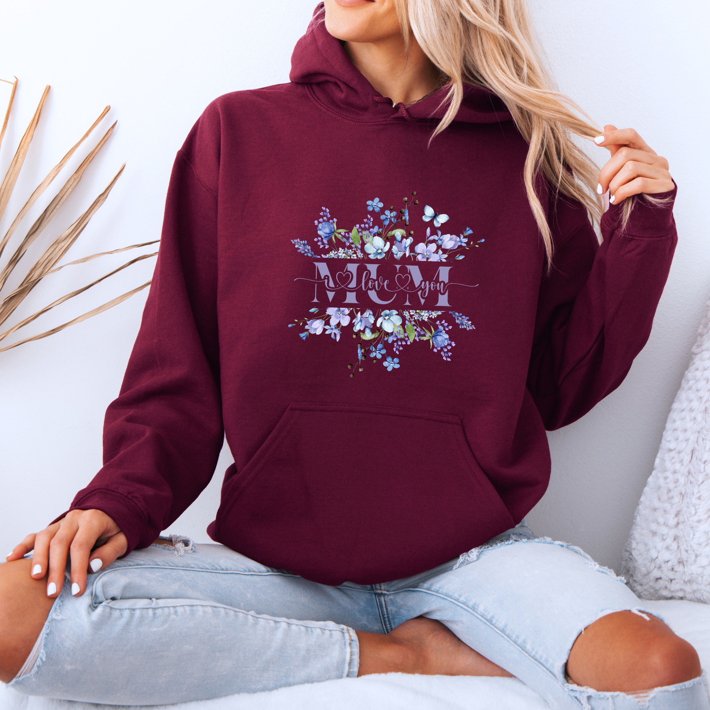 Mum I Love You Floral Hoodie 💐💜