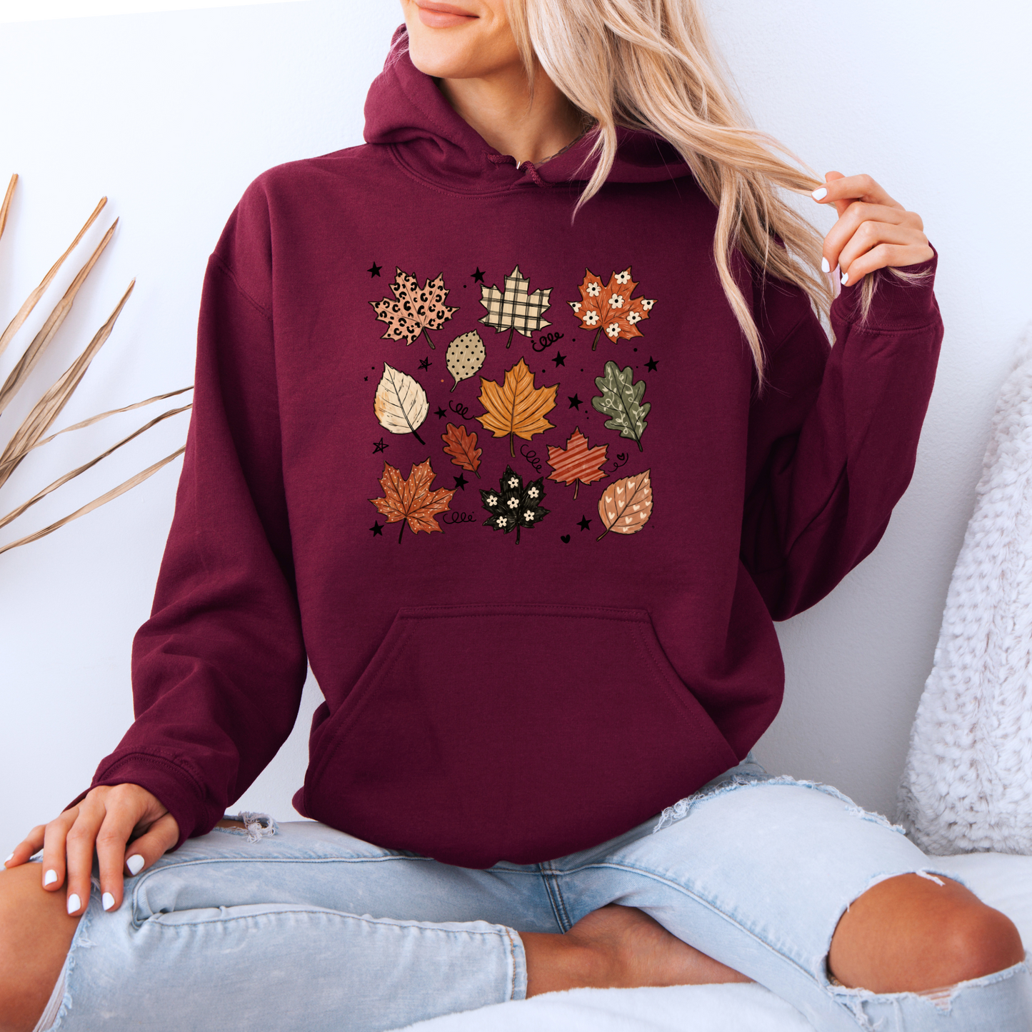 🍂✨ Whimsical Autumn Leaves Hoodie 🍁🤎🌿