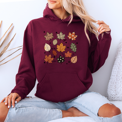 🍂✨ Whimsical Autumn Leaves Hoodie 🍁🤎🌿