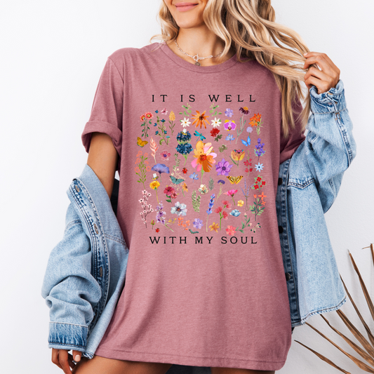 Peaceful Garden T-shirt 100% Organic Cotton