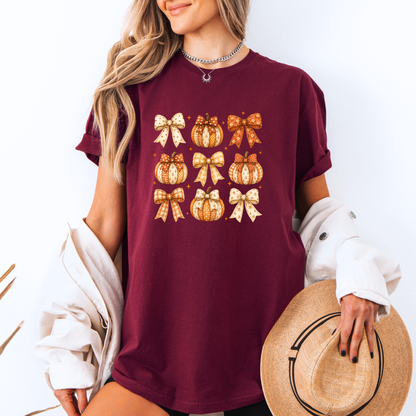 🎀🎃 Pumpkin Bows Autumn T-Shirt 🍂✨