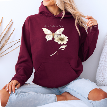 Just Breathe Butterfly & Bloom✨Luxuriously Thick Hoodie✨🦋🌼