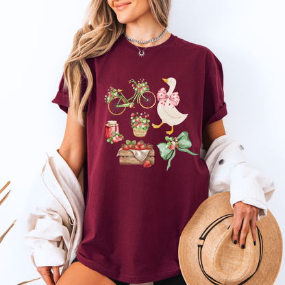 Strawberry Goose Cottage 🍓🪿 t-shirt 100% Organic Cotton