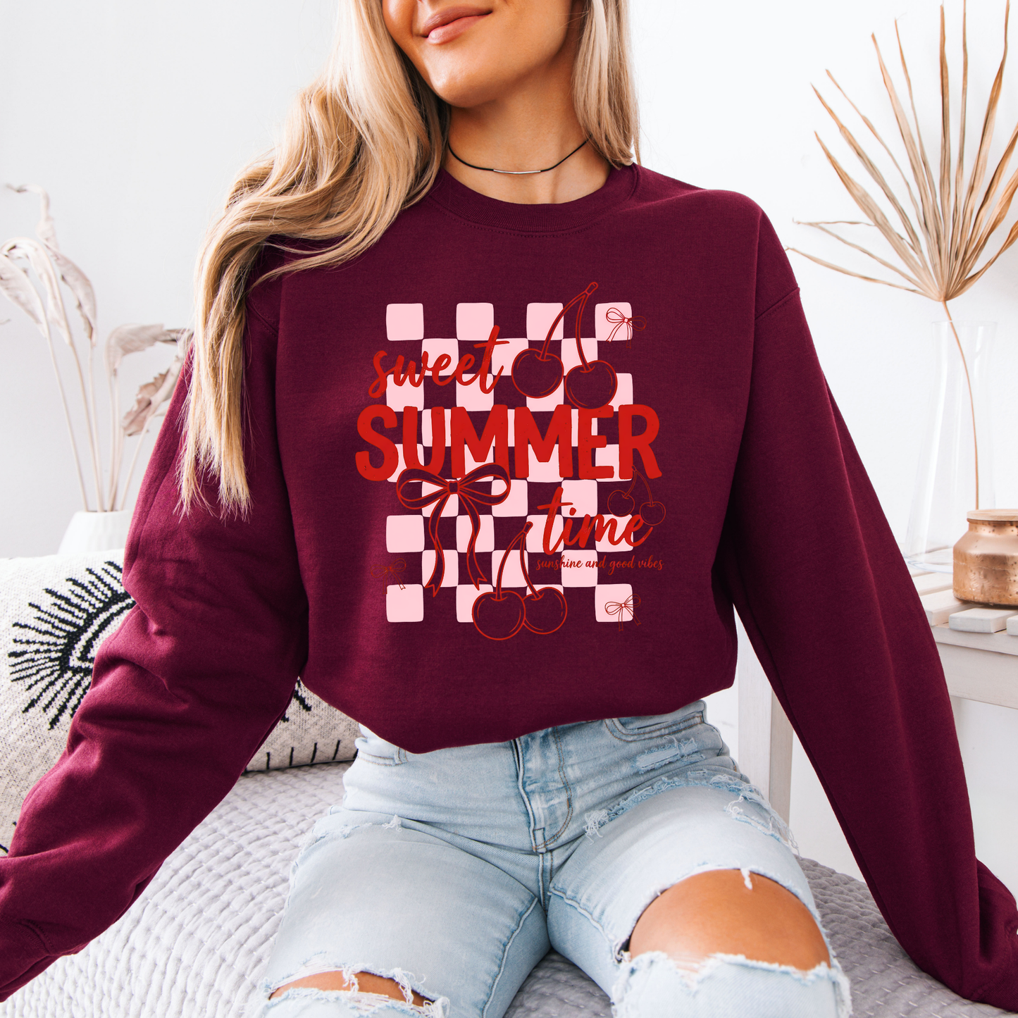 🍒 Sweet Summer Cherries Sweatshirt 🎀☀️
