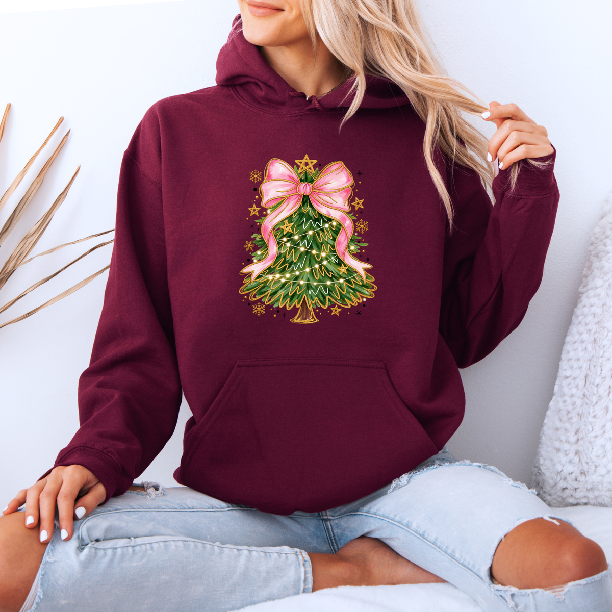 Pretty in Pink Christmas Magic 🎀🎄  Premium Christmas Hoodie