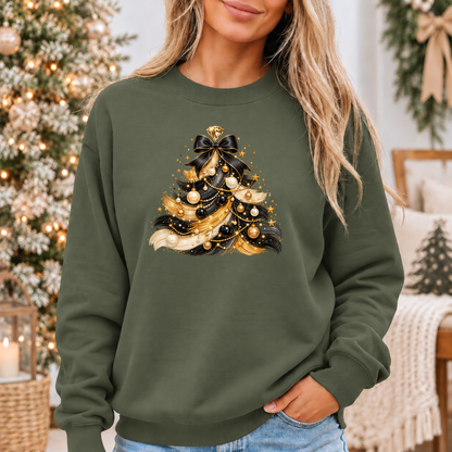 Midnight Glam Christmas Tree ✨🖤 Cosy Christmas Sweatshirt