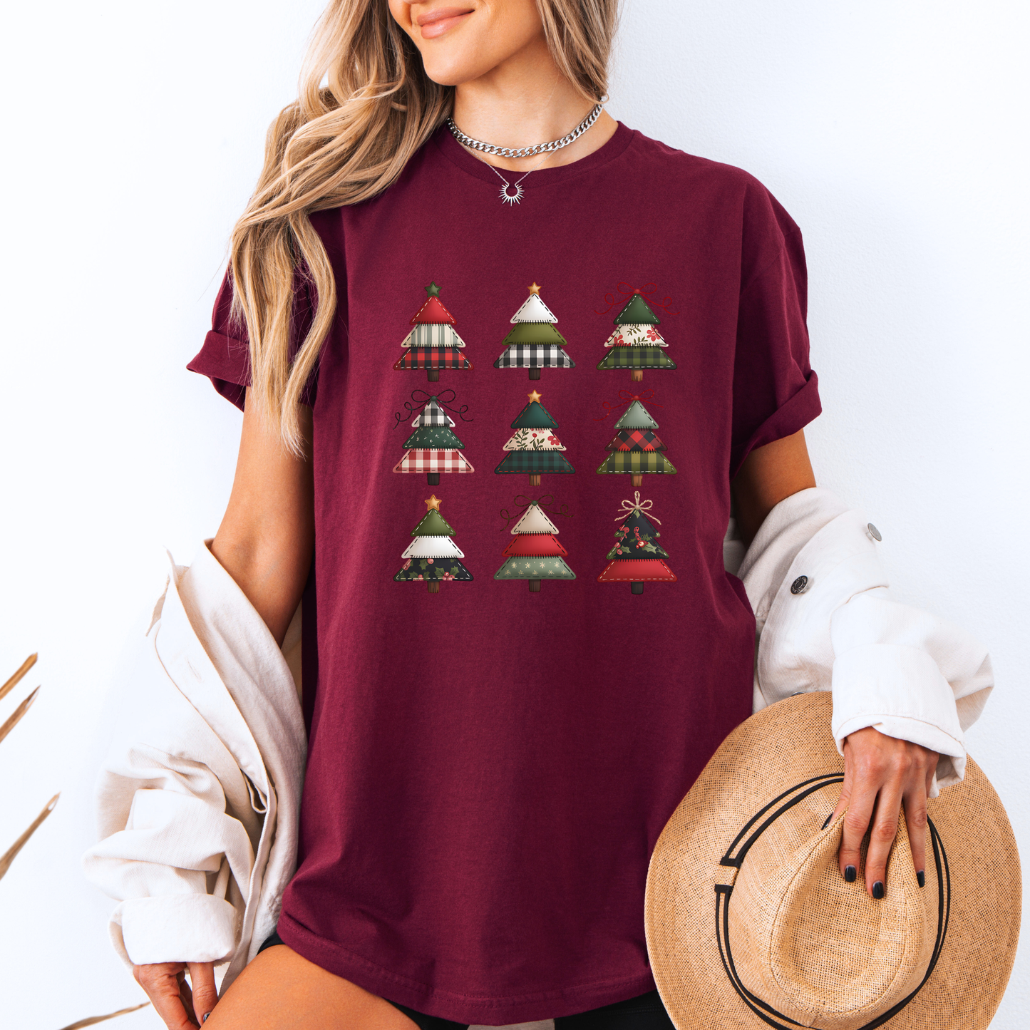 🪡🌲 Stitched Christmas Trees 💚 100% Organic Cotton T-Shirt