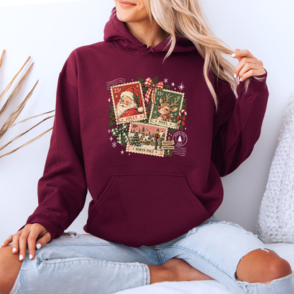 Vintage North Pole Post 🎅🏻🎄  Premium Christmas Hoodie