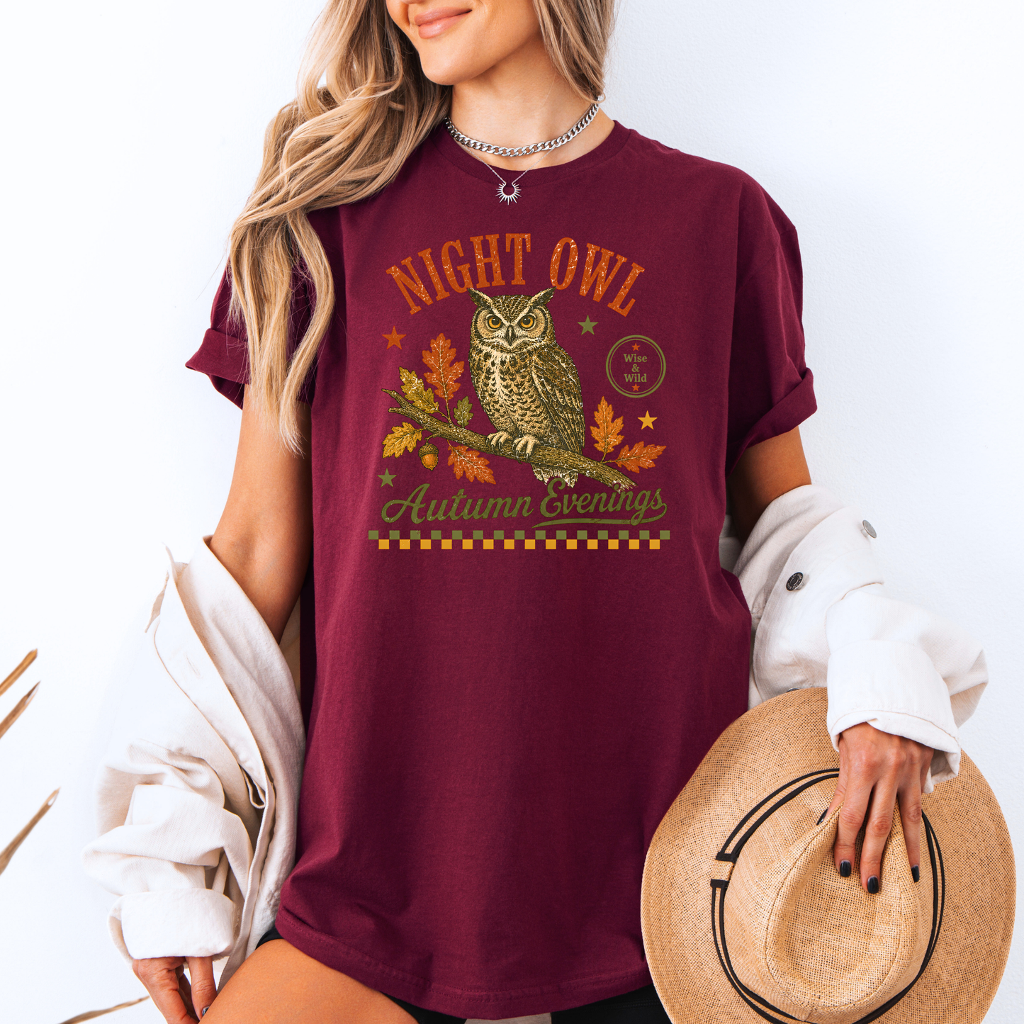 🦉 Night Owl Autumn Evenings T-Shirt 🍂✨