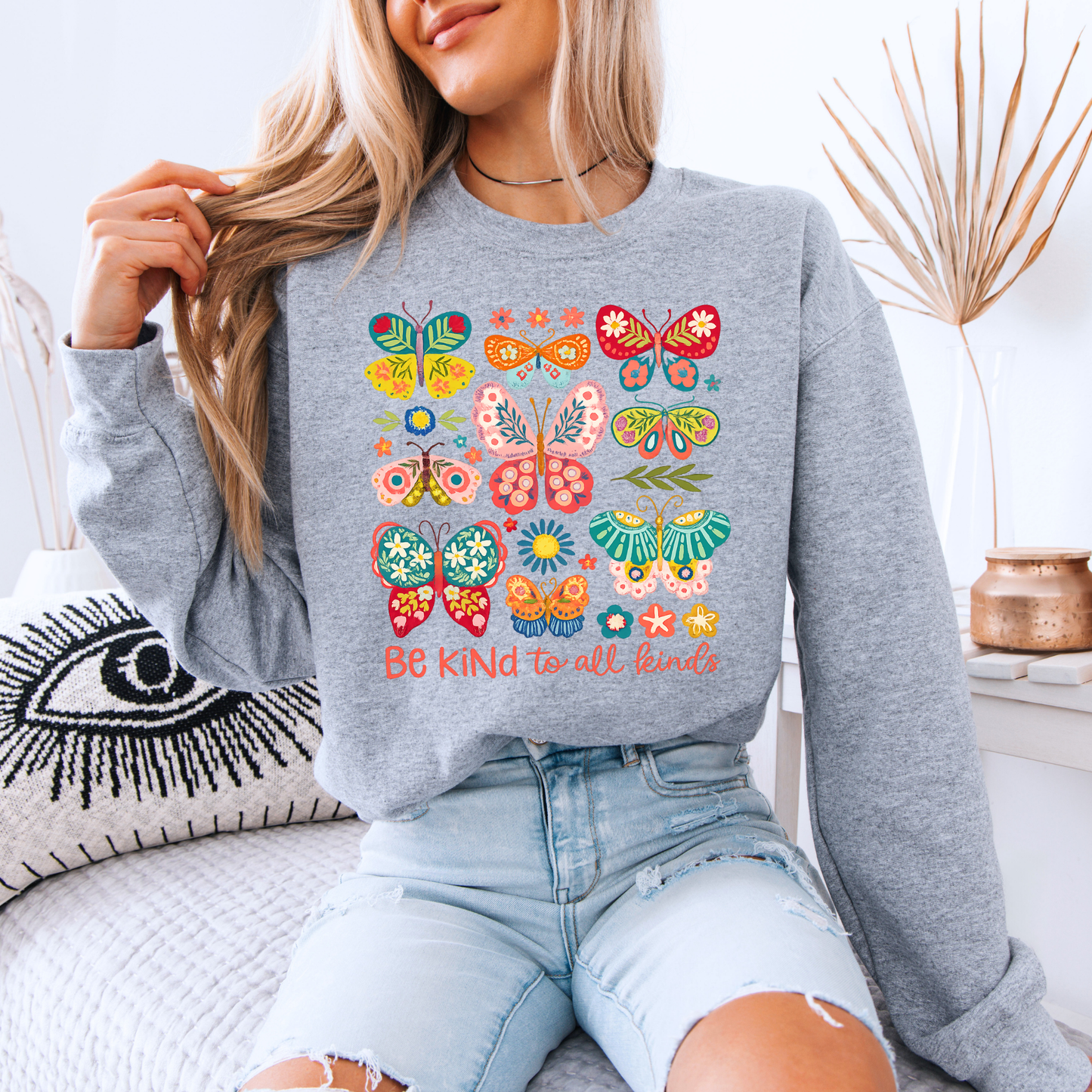 🦋 Colorful Butterflies 🦋✨  Organic Cotton Sweatshirt