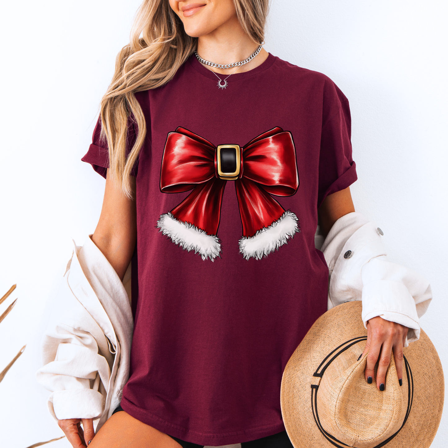 🎀🎄 Santa’s Bow 🧣 100% Organic Cotton T-Shirt