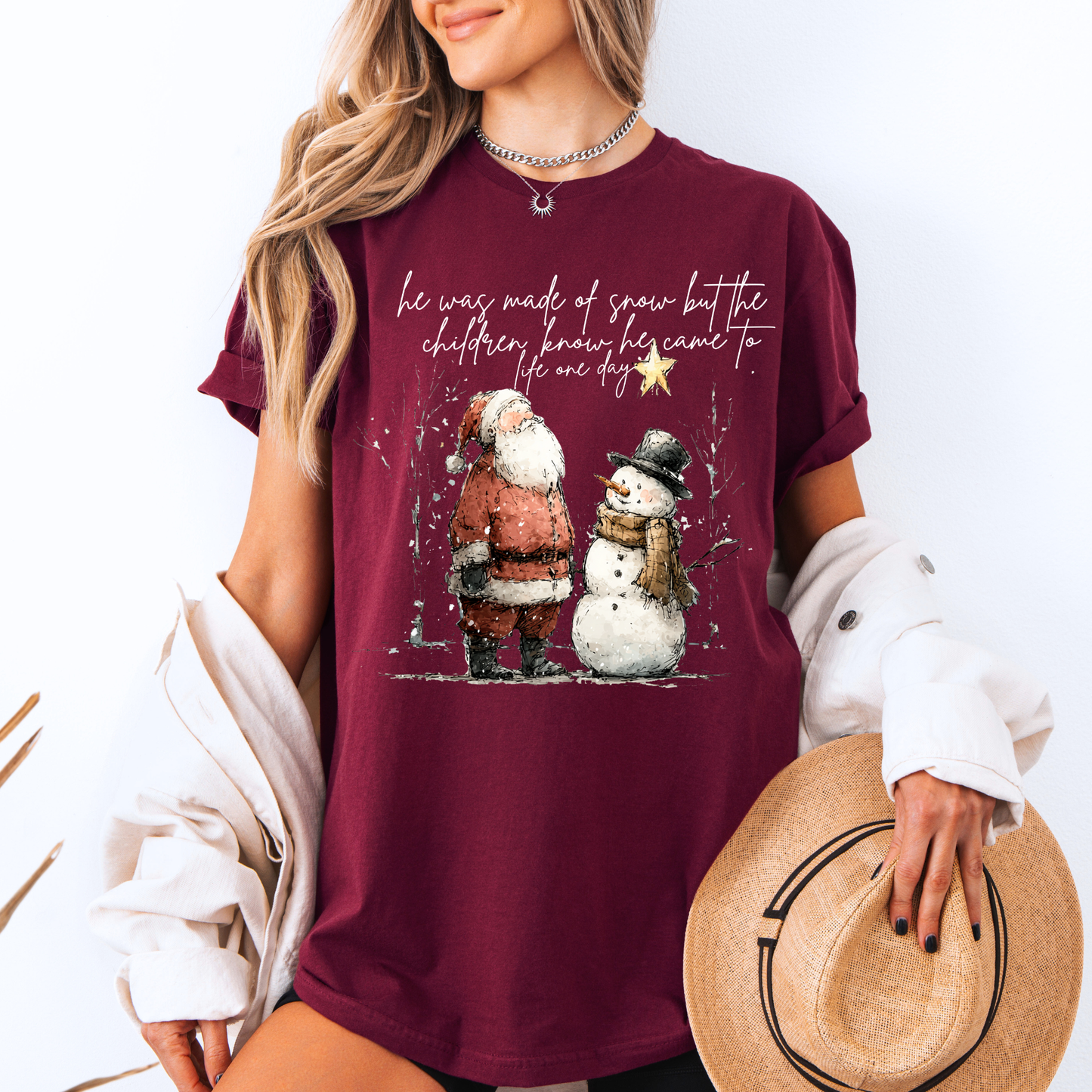 🎅☃️ Santa and Snowman ☃️🎅  100% Organic Cotton T-Shirt
