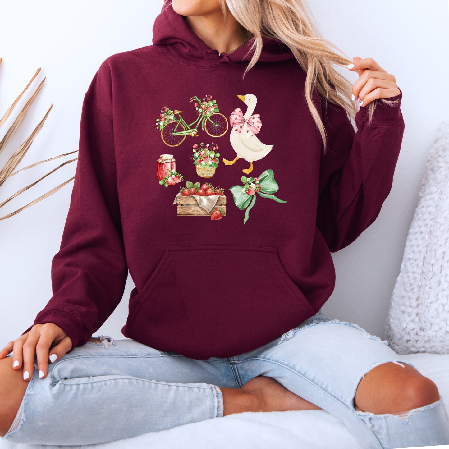Strawberry Goose Cottage 🍓🪿 Luxuriously Thick Hoodie