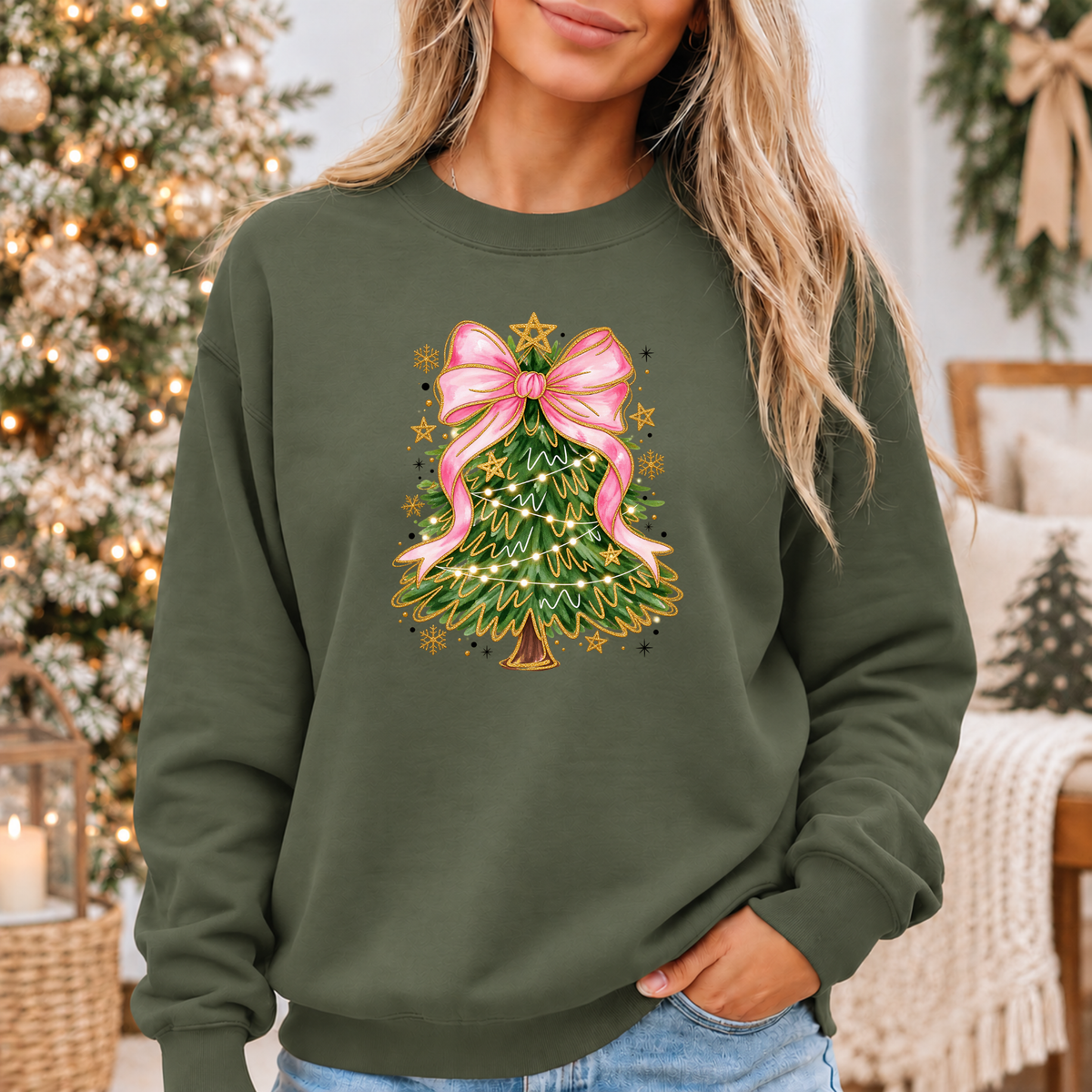 Pretty in Pink Christmas Magic 🎀🎄✨ Cosy Christmas Sweatshirt