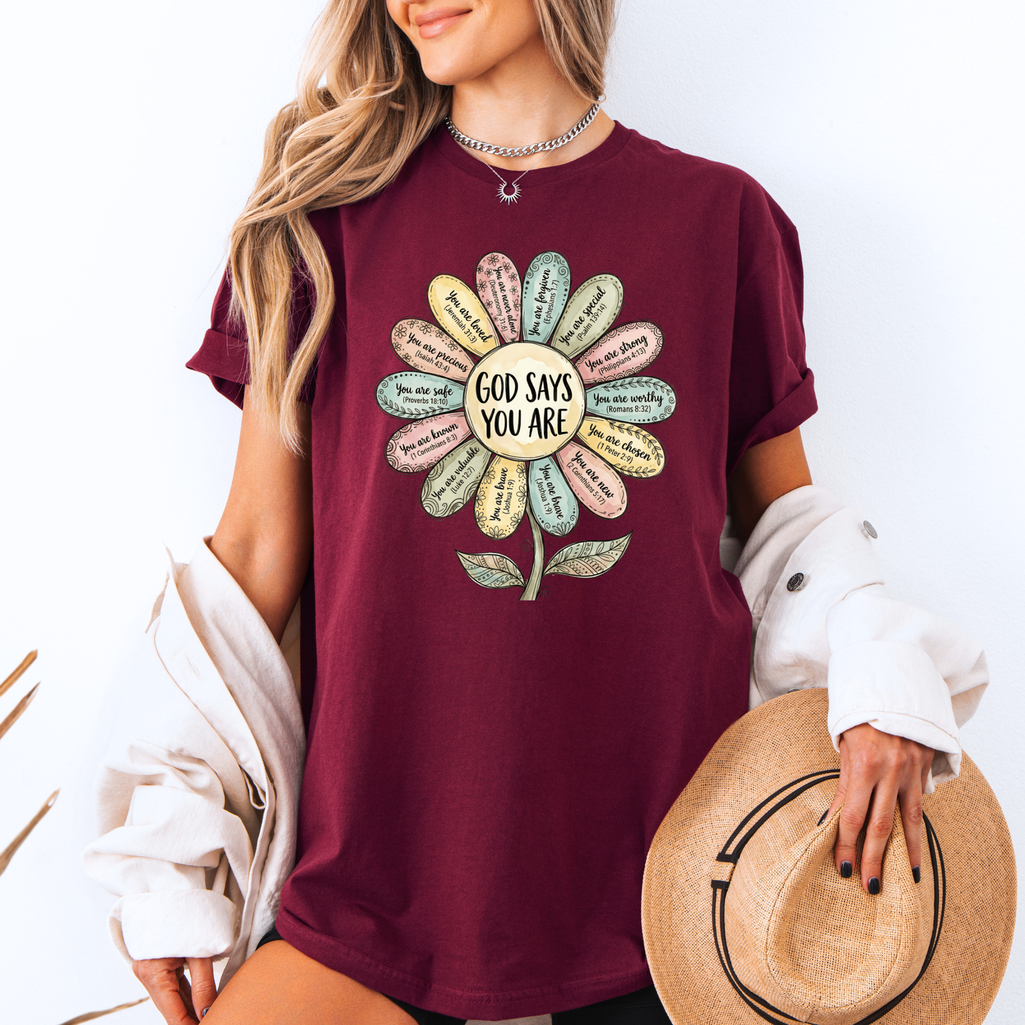 God Says You Are🌸 t-shirt 100% Organic Cotton