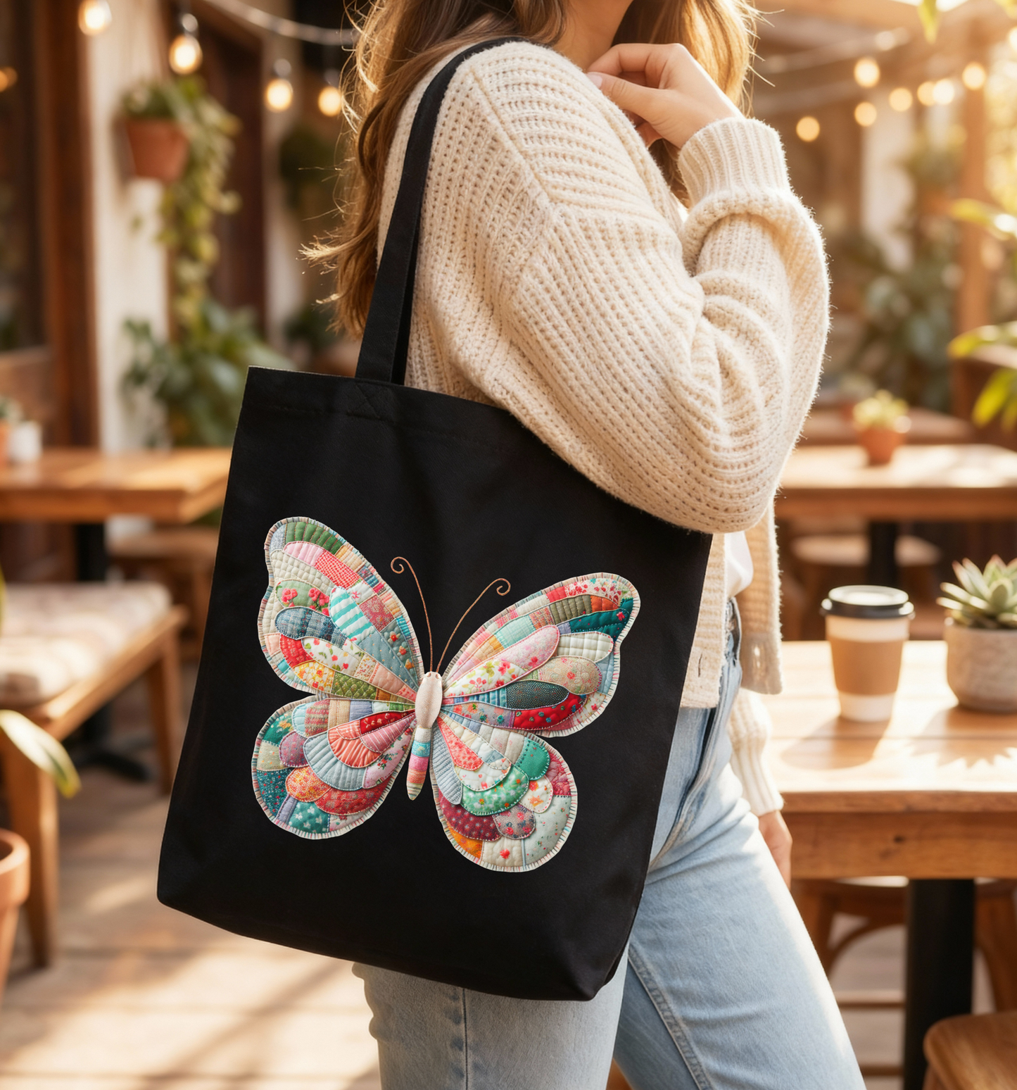 🦋 Patchwork Butterfly Tote