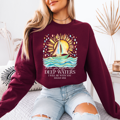 🙏 Deep Waters Faith Sweatshirt 🌊💙