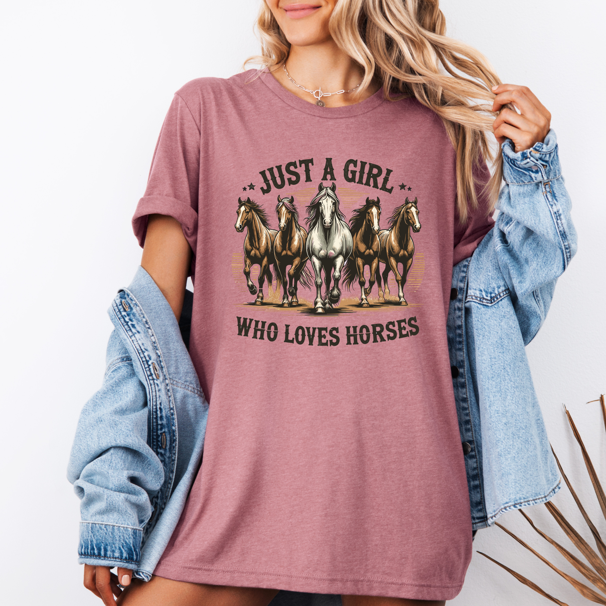 Just a Girl who loves Horses T-shirt 100% Organic Cotton