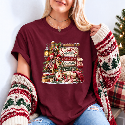 The Cosy Christmas Corner 🎄☕❤️ Organic Cotton Christmas T-Shirt