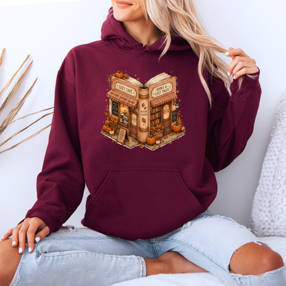 📚🍂 Cozy Café & Books Autumn Hoodie ☕🎃