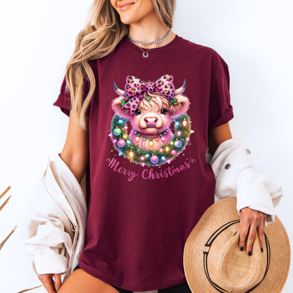 🎀🐮 Coquette Highland Cow 🐮🎀 100% Organic Cotton T-Shirt