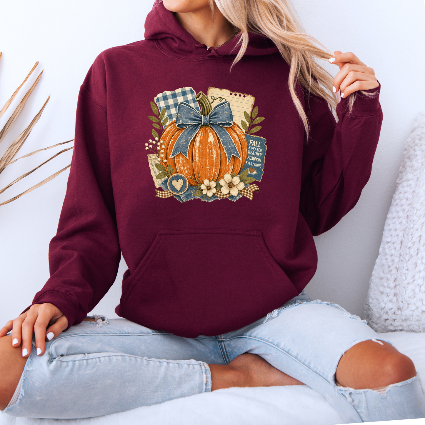 Fall Sweater Weather Pumpkin Hoodie 🎃🍂