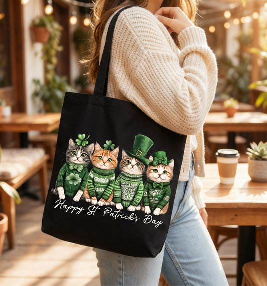 Lucky Cats St. Patrick’s Day Tote Bag 🍀🐱