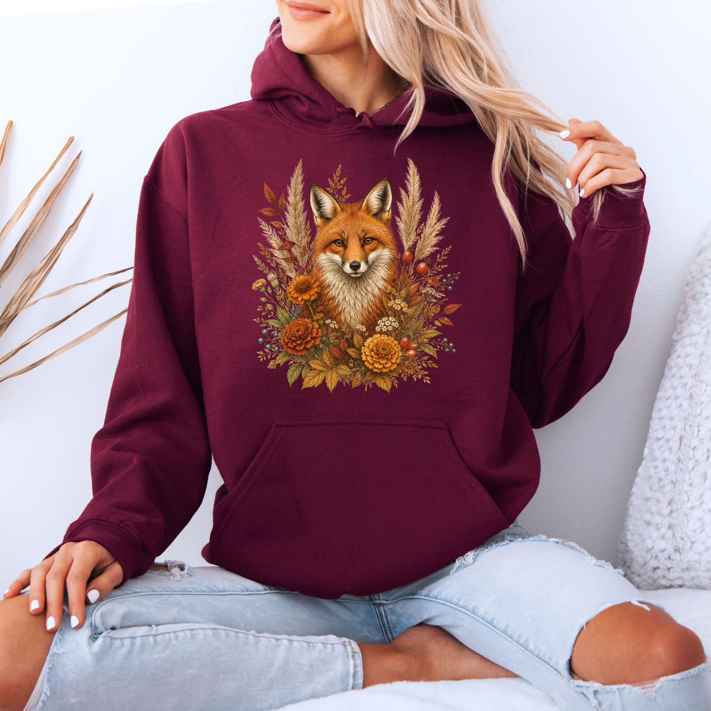 Autumn Fox and Wildflowers Hoodie 🦊🍂