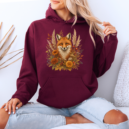 Autumn Fox and Wildflowers Hoodie 🦊🍂