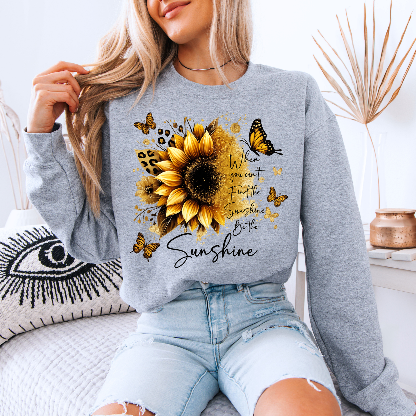 🌻🦋 Sunflower & Butterflies 🦋🌻✨  Organic Cotton Sweatshirt