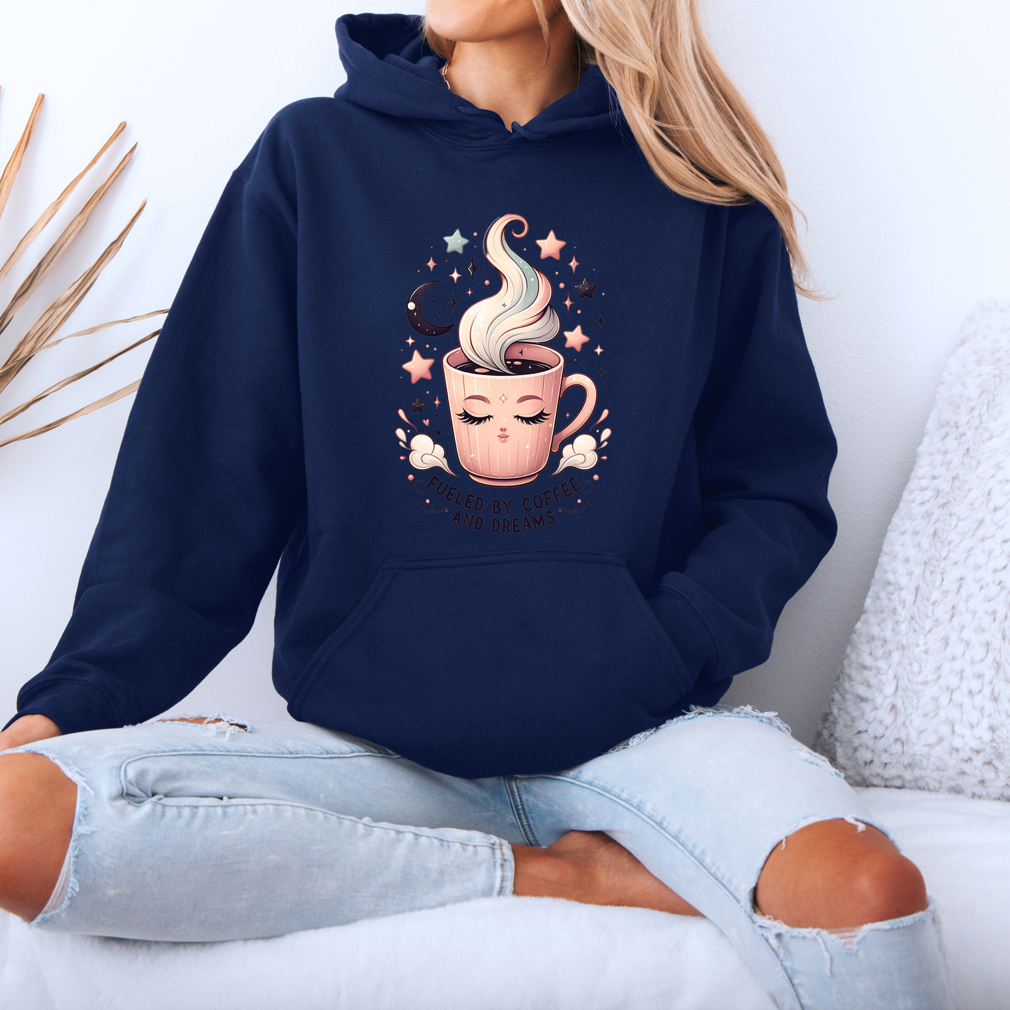 🌙Fueled by Coffee and Dreams Cozy Luxuriously Thick Hoodie✨☕️