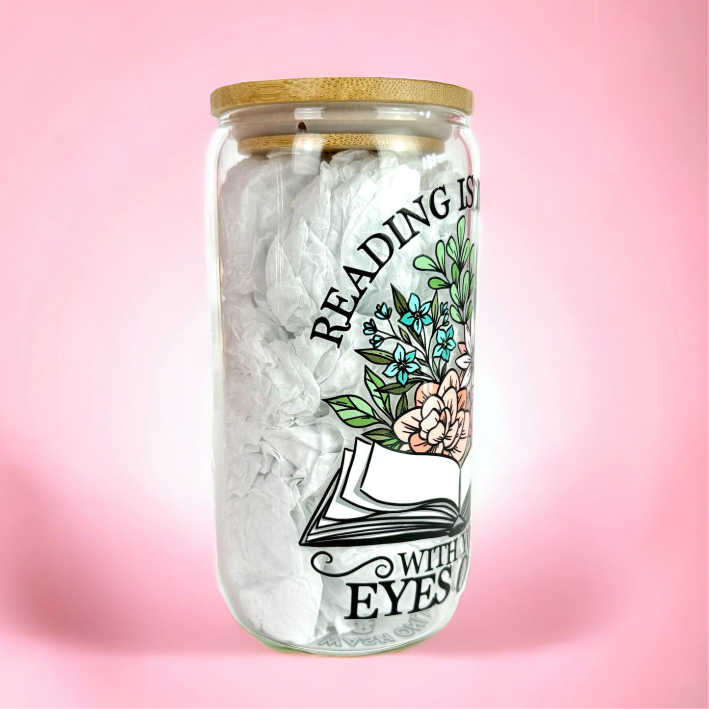 Reading is Dreaming 16oz (455ml) Iced Coffee Glass Cup