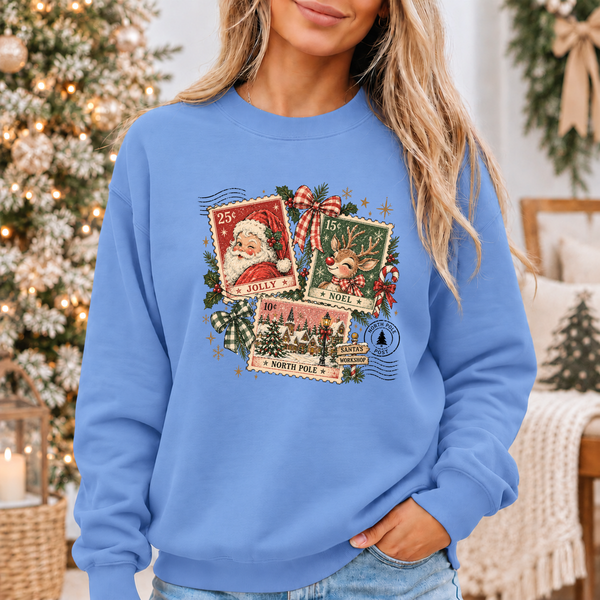 Vintage North Pole Post 🎅🏻🎄  Cosy Christmas Sweatshirt