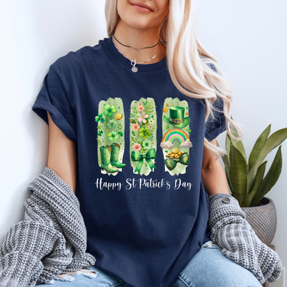 Lucky & Blooming – St. Patrick’s Day Graphic T-shirt 🍀🌈✨