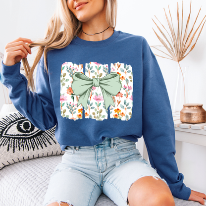 Floral Bow Sweatshirt 🌿🎀