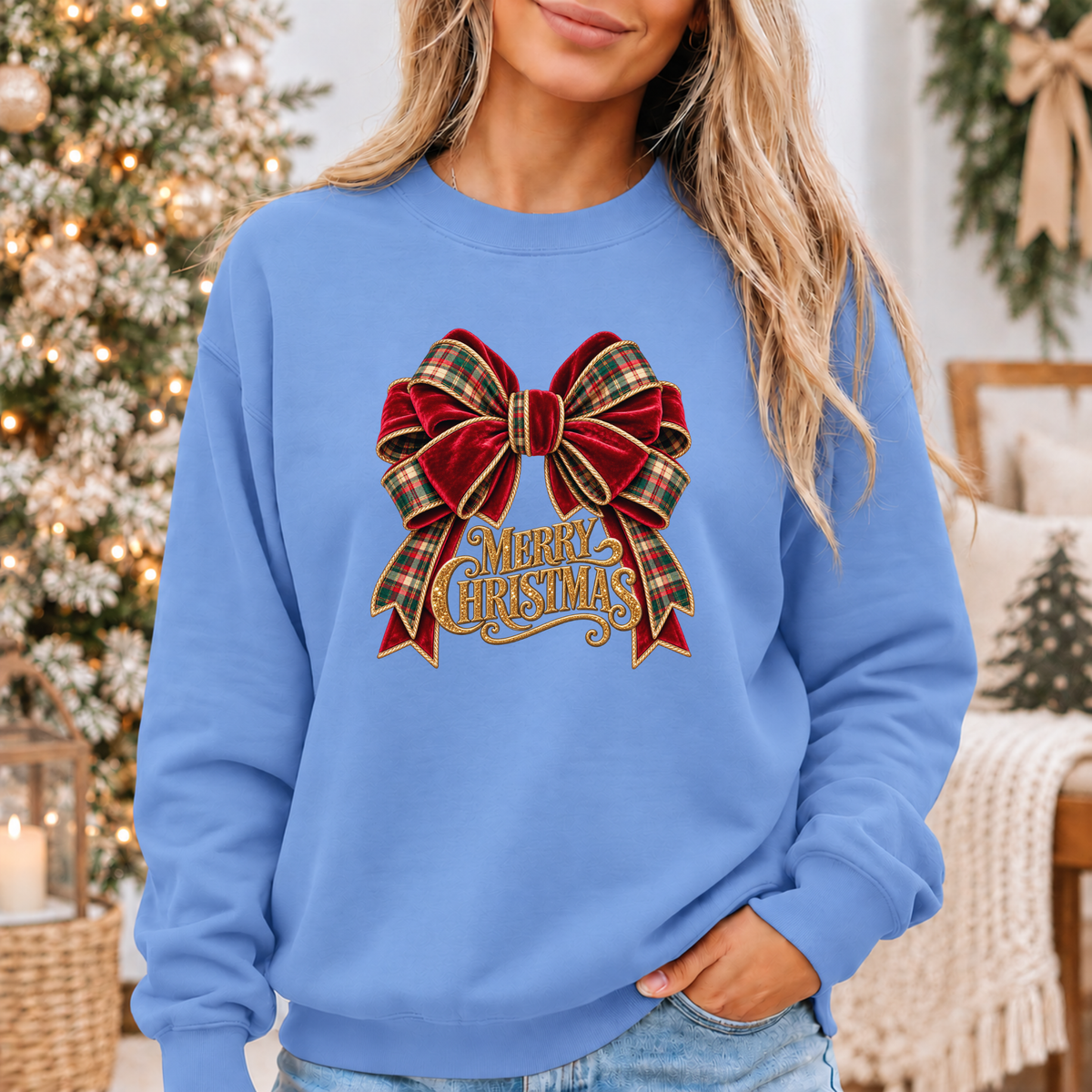 Christmas in Velvet & Tartan 🎀🎄✨ Cosy Christmas Sweatshirt