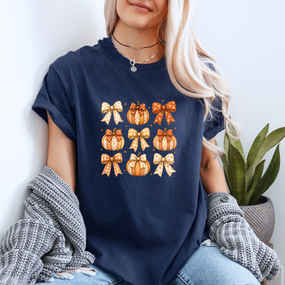 🎀🎃 Pumpkin Bows Autumn T-Shirt 🍂✨