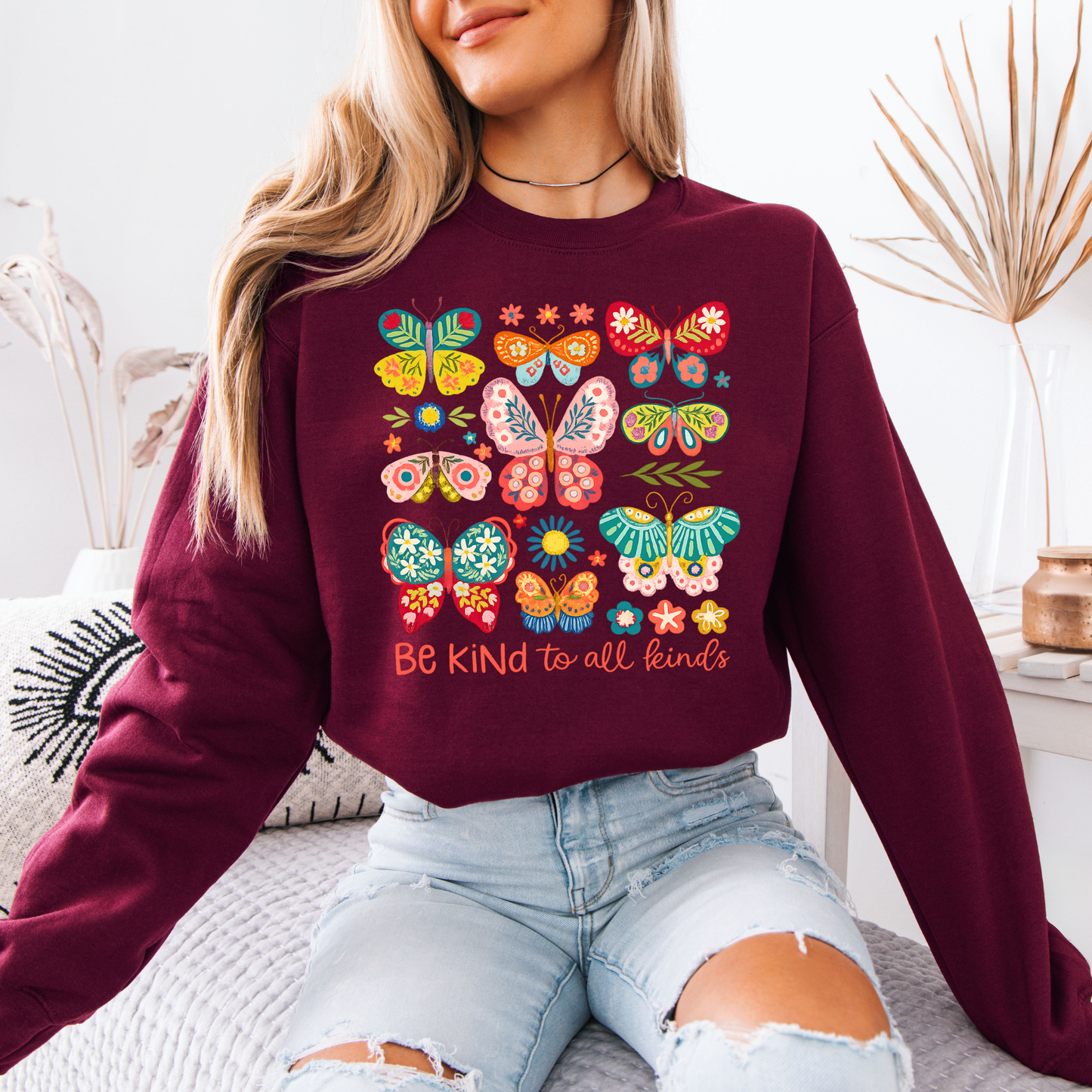 🦋 Colorful Butterflies 🦋✨  Organic Cotton Sweatshirt