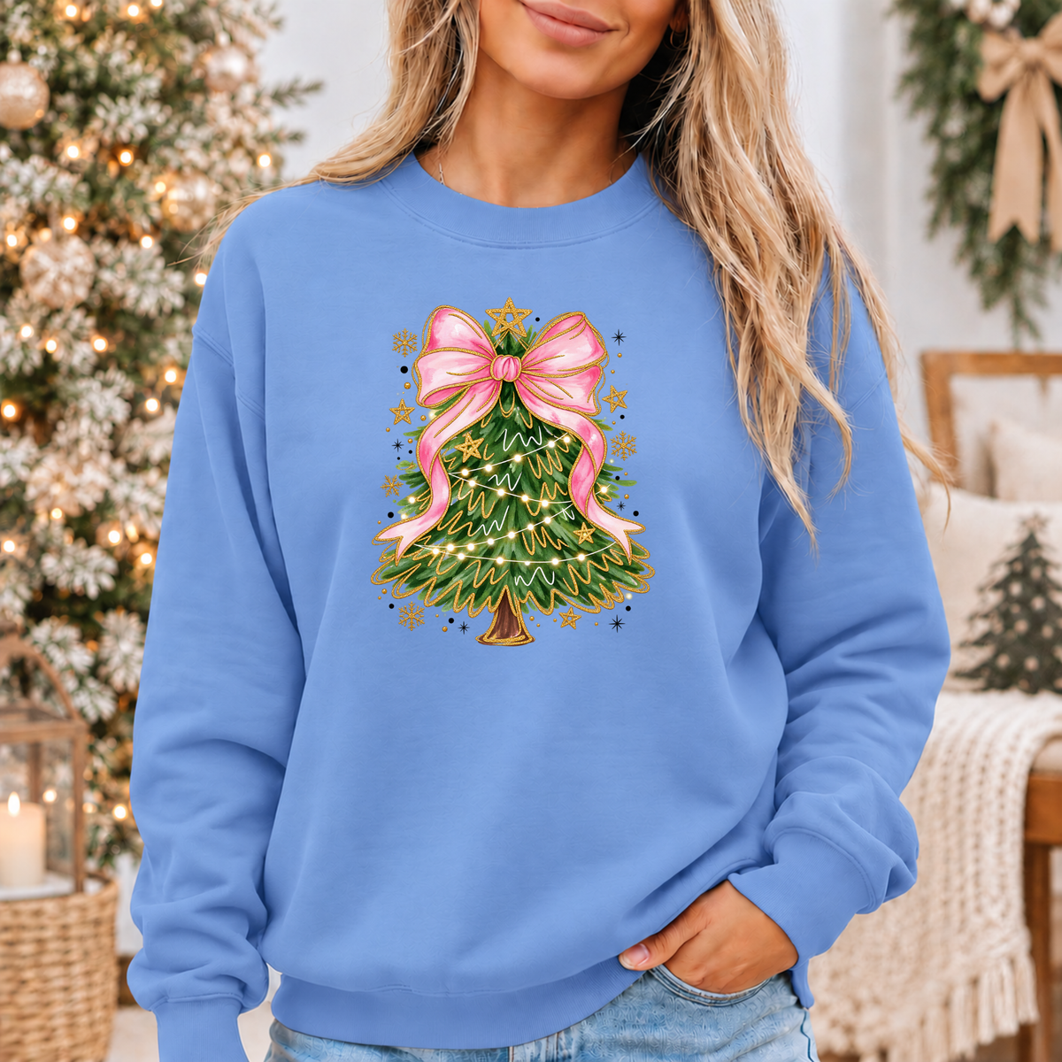 Pretty in Pink Christmas Magic 🎀🎄✨ Cosy Christmas Sweatshirt